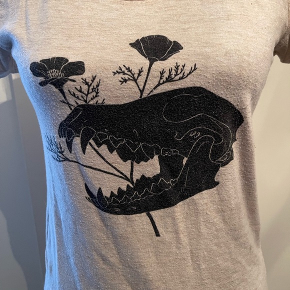 American Apparel Animal Skull T-Shirt Size Large - Picture 2 of 10